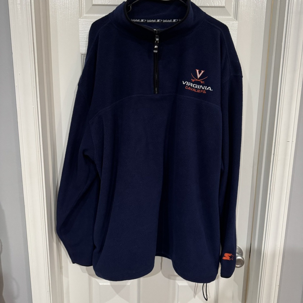 Virginia Cavaliers UVA Navy Blue Starter 1/4 Zip Fleece 2x